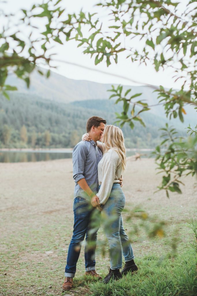 sunset mountain engagement session