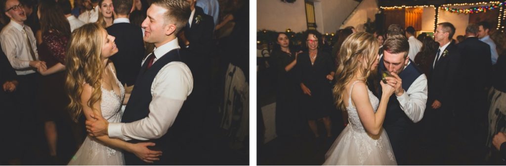 bride and groom on the dance floor