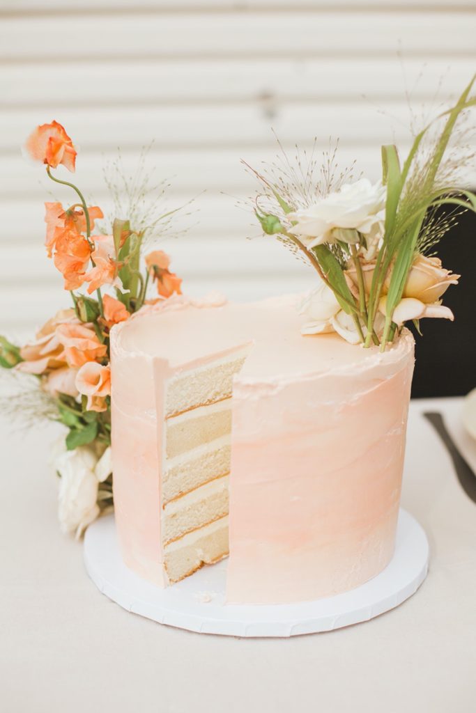 peach boho cake design