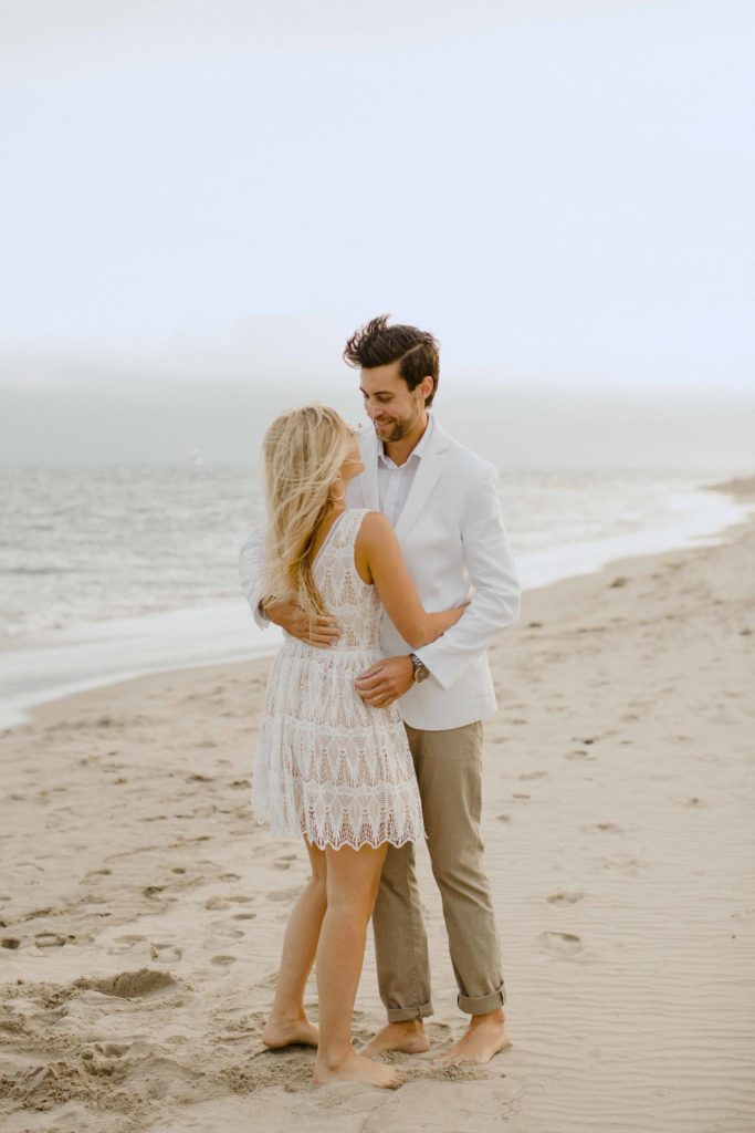 engagement photos white outfits