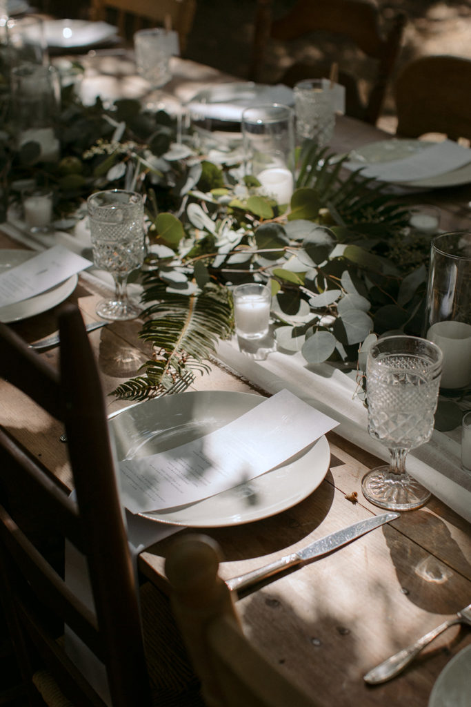 organic, minimal wedding tabletop