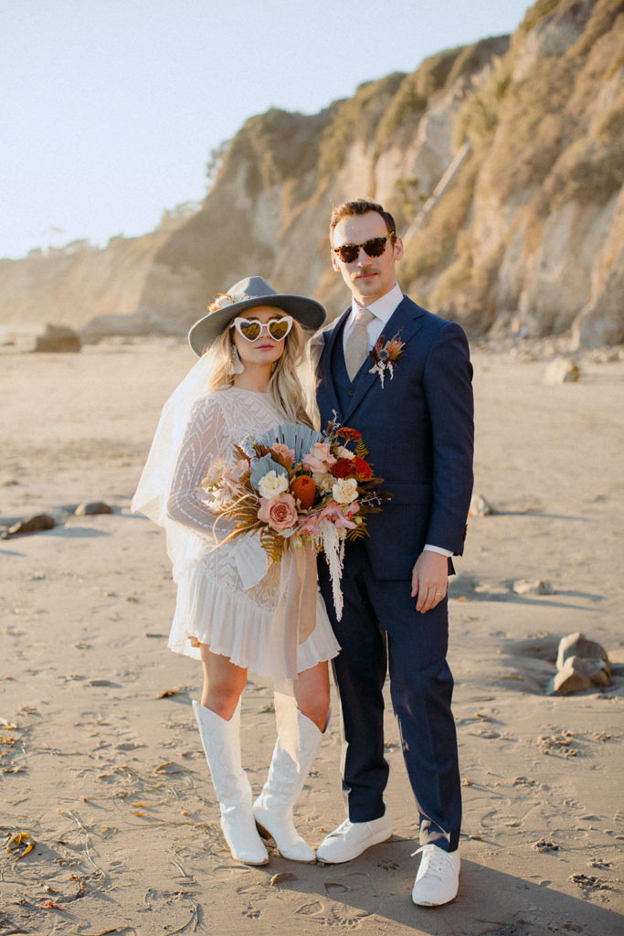 bride and groom sunglasses