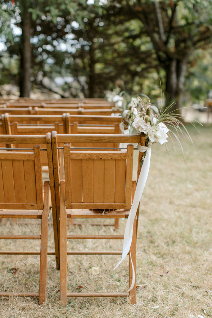 simple wooden wedding chairs