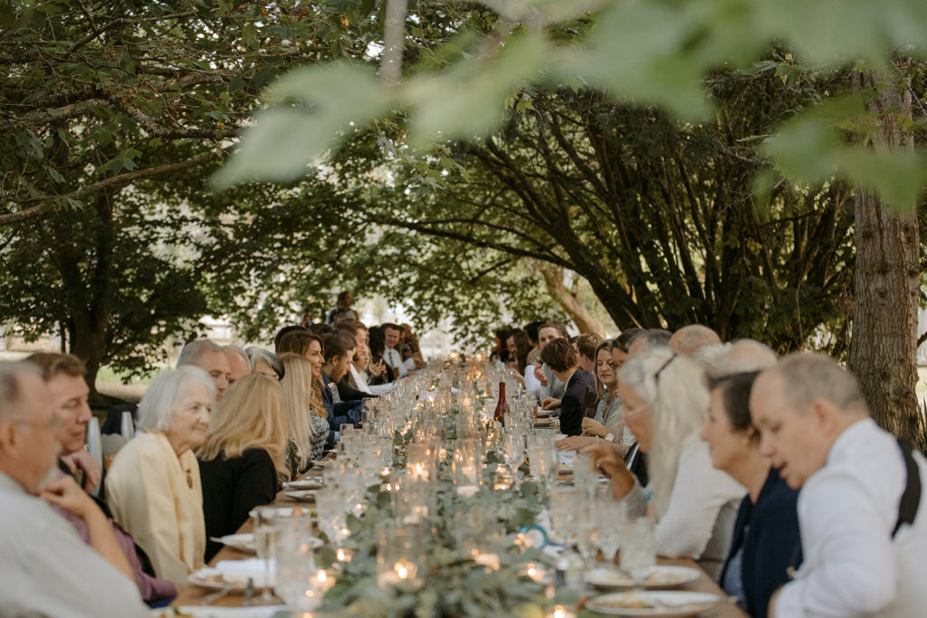 long tables wedding reception